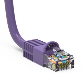 Cat 6 Ethernet Cable 10 Feet (1 Pack) High Speed Internet Patch Cord Cat 6 with RJ45 Connector - Purple UTP Booted 10 Ft Computer Network Cable, Internet Cable, Cat 6 Cable