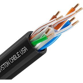 Syston Cable Technology Cat 6A+ Ethernet Network Cable, 750MHz 23AWG Solid Bare Copper Wire Outdoor/Indoor, No Ends 100/250/500/1000 Ft Available, Heat Resistant Riser Rated (250 FT, CMR, White-CMR) in Saudi Arabia