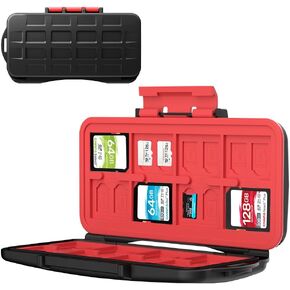 LYNCA KH8S Memory Card Case Holder Water-Resistant Anti-Shock Carrying Case Compact and Large Capacity Camera Memory Cards Storage Box (for 16 SD + 32 TF)