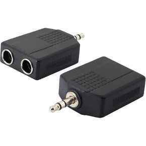 PNGKNYOCN 3.5mm (1/8 Inch) to 6.35mm (1/4 Inch) Stereo Audio Splitter，TRS 3.5mm Male to Two 6.35mm Female nterconnect Audio Connector Adapter(2-Pack)