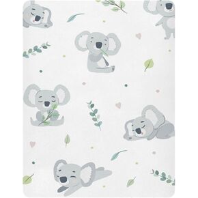 Pfrewn Crib Sheets for Boys Girls Cute Koalas Baby Fitted Crib Sheet for Mini Crib Mattress Stretch Soft Toddler Baby Playard Sheet, 39x27x5IN
