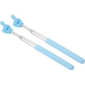 PATIKIL Telescopic Teachers Pointer Stick, 2 Pcs Classroom WhiteBoard Teacher Hand Finger Mini Pointer for Presentation Speaker Guide Coach, Red Style 1