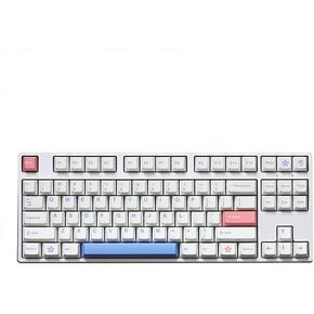 PBT Bamboo Forest Keycaps for Mechanical Keyboard 60% 65% 75% Cherry Profile Green White Keycaps Dye Sub Custom Gaming Keyboard Keycaps for Gateron MX Switches with Keycap Puller