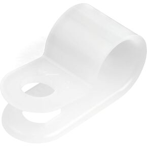 StarTech.com 100 Pack Screw Mount Cable Clamps - Medium 6.35mm Bundle Cable Fastener/Holder - R-Type Single Reusable Nylon Clip - Screw Down Ethernet Cord Clamp - UL/94V-2 Rated TAA (CBMSDCC2)