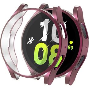 Compatible with Samsung Galaxy Watch 5 40mm 44mm Screen Protector Case, Galaxy Watch 5 Cover 40mm 44mm Soft TPU Plated Protective Case Scratch Resistant Protector Cover
