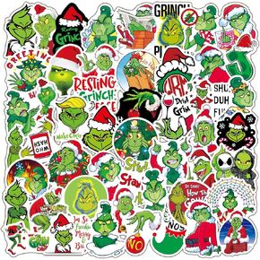 Christmas Themed Stickers, 50pcs Waterproof Vinyl Stickers for Water Bottle, Laptop, Skateboard Christmas Decorations Gift for Kids/Teens/Adults.