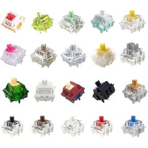 GATERON Keyboard Switches Tester 20PCS, Melodic Magnetic Jade Beer Quinn Mini i Smoothies Aliaz Silent Pink Switches Luciola RGB LED for Mechanical Keyboard(20PCS)