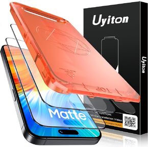 Uyiton for iPhone 15 Pro Matte Screen Protector, Anti-Glare Anti-Fingerprint [Easy Fit] Anti-Reflection Shatterproof Full Coverage [Case Friendly] 9H Tempered Glass Screen Cover, 2 Packs