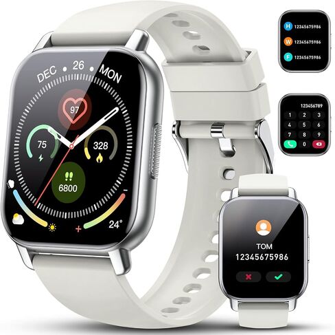 Smart Watch for Men Women, 1.85" Smartwatch (Answer/Make Calls), 112 Sports Modes Fitness Watch, IP68 Waterproof Watches Heart Rate/Sleep Monitor, Pedometer, Activity Tracker for Android iOS, Black in Saudi Arabia