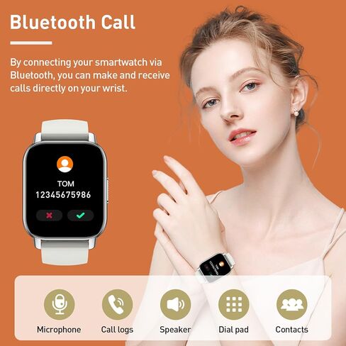 Smart Watch for Men Women, 1.85" Smartwatch (Answer/Make Calls), 112 Sports Modes Fitness Watch, IP68 Waterproof Watches Heart Rate/Sleep Monitor, Pedometer, Activity Tracker for Android iOS, Black in Saudi Arabia