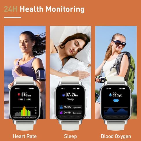 Smart Watch for Men Women, 1.85" Smartwatch (Answer/Make Calls), 112 Sports Modes Fitness Watch, IP68 Waterproof Watches Heart Rate/Sleep Monitor, Pedometer, Activity Tracker for Android iOS, Black in Saudi Arabia