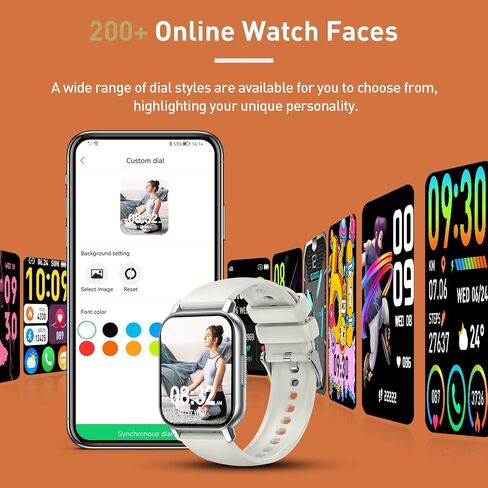 Smart Watch for Men Women, 1.85" Smartwatch (Answer/Make Calls), 112 Sports Modes Fitness Watch, IP68 Waterproof Watches Heart Rate/Sleep Monitor, Pedometer, Activity Tracker for Android iOS, Black in Saudi Arabia
