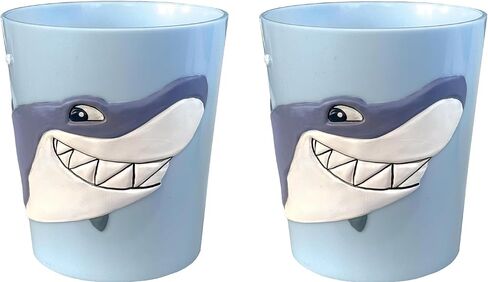 Lily's Home 3D Great Grey Hippo Tumbler for Kids, Fun Novelty Reusable Toddler and Kids Cup, Bathroom Rinse Cup, BPA-Free Plastic, Ideal for Kids 3-6, Unbreakable and Shutterproof.(2, Hippo) 10 Ounce in Saudi Arabia