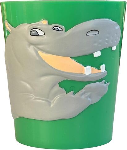 Lily's Home 3D Great Grey Hippo Tumbler for Kids, Fun Novelty Reusable Toddler and Kids Cup, Bathroom Rinse Cup, BPA-Free Plastic, Ideal for Kids 3-6, Unbreakable and Shutterproof.(2, Hippo) 10 Ounce in Saudi Arabia