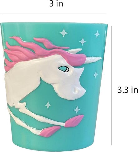 Lily's Home 3D Great Grey Hippo Tumbler for Kids, Fun Novelty Reusable Toddler and Kids Cup, Bathroom Rinse Cup, BPA-Free Plastic, Ideal for Kids 3-6, Unbreakable and Shutterproof.(2, Hippo) 10 Ounce in Saudi Arabia