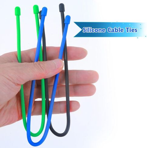 Sibba Cord Organizer Cable 6 PCS Computer Ties Wire Organizers Wraps Charging Cords Keeper Zip Straps Silicone Electrical Chord Storage Phone Management Strips Home Improvement Equipment Organization in Saudi Arabia