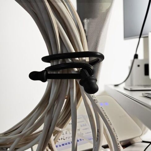 Sibba Cord Organizer Cable 6 PCS Computer Ties Wire Organizers Wraps Charging Cords Keeper Zip Straps Silicone Electrical Chord Storage Phone Management Strips Home Improvement Equipment Organization in Saudi Arabia