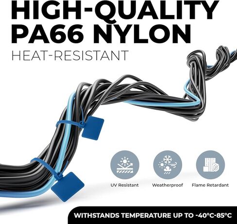 علامة ربطات عنق سلكية للتغليف وملصقات الكابلات - 50 عبوة من أربطة الرمز البريدي شديدة التحمل لإدارة الأسلاك، والحزم، والبستنة، وتنظيم المنزل والمكتب والمشروعات اليدوية (أسود) in Kuwait