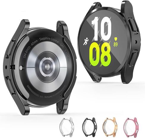 FOLOME-[4-Pack] TPU Soft Watch Case Compatible with Samsung Galaxy Watch 4&5 40MM, Galaxy Watch 4 Screen Protector All-Around Protect for Watch, Galaxy Watch 4 Case with Anti-Drop Anti-Scratch in Saudi Arabia