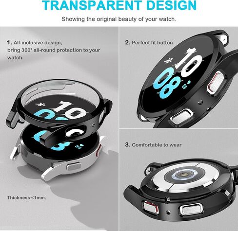 FOLOME-[4-Pack] TPU Soft Watch Case Compatible with Samsung Galaxy Watch 4&5 40MM, Galaxy Watch 4 Screen Protector All-Around Protect for Watch, Galaxy Watch 4 Case with Anti-Drop Anti-Scratch in Saudi Arabia