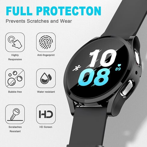 FOLOME-[4-Pack] TPU Soft Watch Case Compatible with Samsung Galaxy Watch 4&5 40MM, Galaxy Watch 4 Screen Protector All-Around Protect for Watch, Galaxy Watch 4 Case with Anti-Drop Anti-Scratch in Saudi Arabia