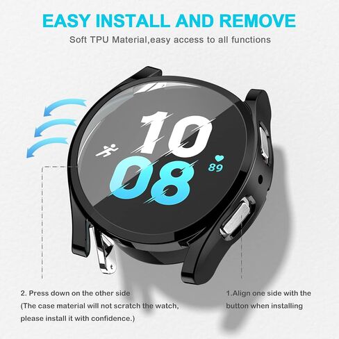 FOLOME-[4-Pack] TPU Soft Watch Case Compatible with Samsung Galaxy Watch 4&5 40MM, Galaxy Watch 4 Screen Protector All-Around Protect for Watch, Galaxy Watch 4 Case with Anti-Drop Anti-Scratch in Saudi Arabia