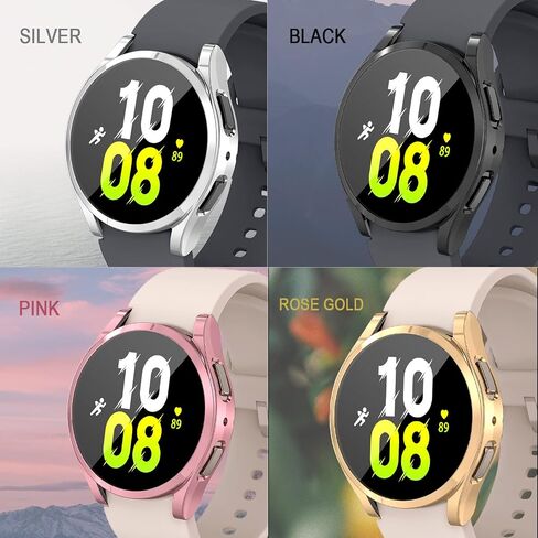 FOLOME-[4-Pack] TPU Soft Watch Case Compatible with Samsung Galaxy Watch 4&5 40MM, Galaxy Watch 4 Screen Protector All-Around Protect for Watch, Galaxy Watch 4 Case with Anti-Drop Anti-Scratch in Saudi Arabia