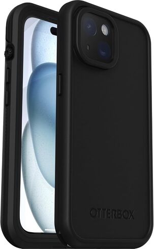 OtterBox iPhone 15 (Only) FRĒ Series Waterproof Case with MagSafe (Designed by LifeProof) - BLACK, Waterproof, 60% Recycled Plastic, Sleek and Stylish in Saudi Arabia