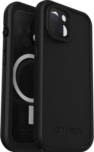 OtterBox iPhone 15 (Only) FRĒ Series Waterproof Case with MagSafe (Designed by LifeProof) - BLACK, Waterproof, 60% Recycled Plastic, Sleek and Stylish in Saudi Arabia