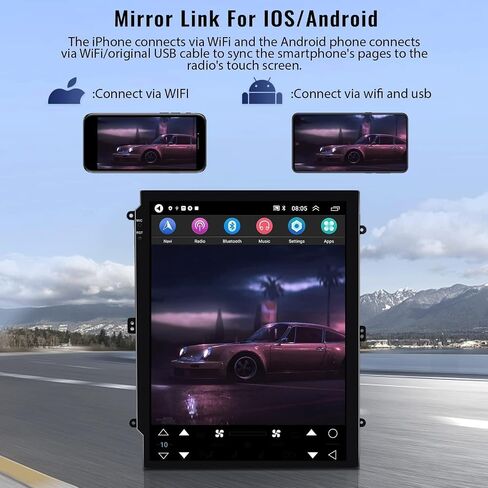 CAMECHO لراديو Ford Fiesta 2009-2016، ستيريو سيارة Android 13 مع بلوتوث، ملاحة GPS مدمجة، شاشة لمس 9.7 بوصة مشغل وسائط متعددة يدعم رابط المرآة، WiFi، راديو FM/RDS + كاميرا احتياطية in Kuwait