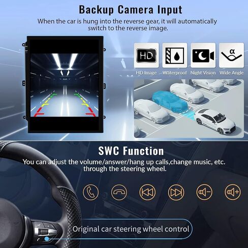 CAMECHO لراديو Ford Fiesta 2009-2016، ستيريو سيارة Android 13 مع بلوتوث، ملاحة GPS مدمجة، شاشة لمس 9.7 بوصة مشغل وسائط متعددة يدعم رابط المرآة، WiFi، راديو FM/RDS + كاميرا احتياطية in Kuwait