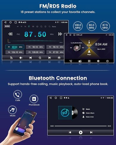 Roinvou 2+32G Android CarPlay Stereo لـ 2006-2011 Toyota Yaris، شاشة لمس 9 بوصات داخل لوحة القيادة GPS مع نظام CarPlay لاسلكي مدمج Android Auto Support Mirror Link BT RDS AHD DSP in Saudi Arabia