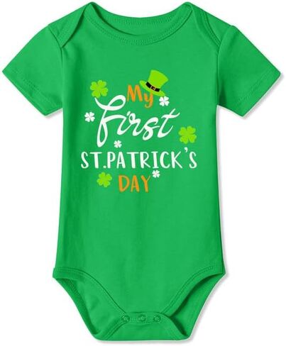 BesserBay Baby St Patricks 100% Cotton Bodysuit Newborn Outfit Lucky Irish Onesie 0-24 Months in Saudi Arabia