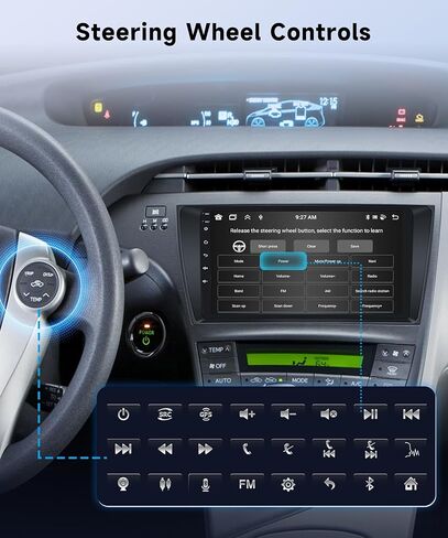 [8Core 4+64G]- for Toyota Prius 2010-2015 Android Car Stereo with Wireless Carplay Android Auto, 9" HD 1280 * 720P IPS Touchscreen Car Radio with GPS WiFi DSP Audio Bluetooth 5.0 SWC Backup Camera in Saudi Arabia