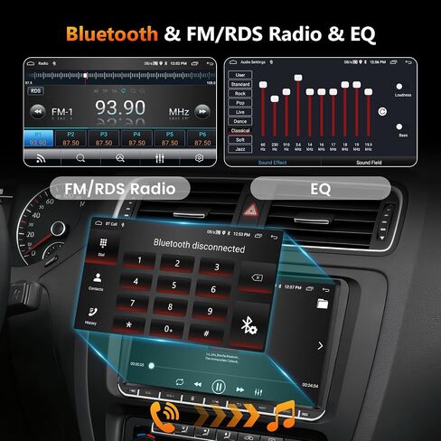 Hodozzy 2+64G ستيريو سيارة Android لسيارة VW Passat/Jetta/Golf/POLO/CADDY/BEETLE لمقعد Skoda مع Carplay اللاسلكي وAndroid Auto، راديو سيارة بشاشة تعمل باللمس 9 بوصة، بلوتوث GPS، WIFI، EQ، SWC، FM/RDS in Saudi Arabia