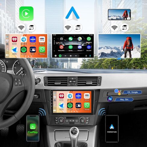 4G+64G Car Stereo Radio for BMW 3 E90 E91 E92 E93 (2005-2011) with Wireless Apple CarPlay Android Auto 9" IPS Touch Screen Android 13 Radio with DSP Bluetooth 5.0 GPS Navigation WiFi FM Backup Camera in Saudi Arabia
