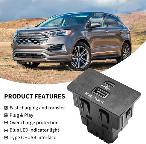 Carplay USB Interface Hub SYNC 3 الإصدار 3.4 بديل لـ Ford Fusion 2016-2017، استبدال Lincoln Navigator 2016-2018، ترقية وحدة USB + Type-C، HC3Z-19A387-B in Saudi Arabia