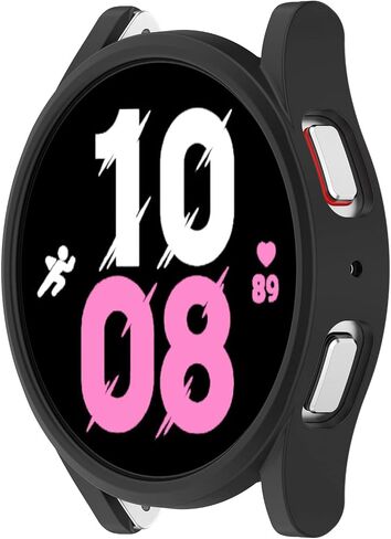 متوافق مع غطاء حماية واقٍ لهاتف Samsung Galaxy Watch 5 مقاس 44 مم، وغطاء حماية من الكمبيوتر الشخصي متوافق مع ساعة Samsung Galaxy Watch 5/4 مقاس 44 مم (44 مم، PC أسود) in Saudi Arabia