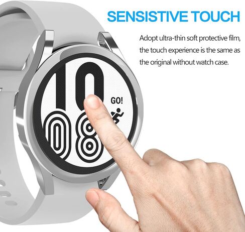 YMHML [3 عبوات] متوافق مع حافظة حماية شاشة Samsung Galaxy Watch 4 مقاس 40 مم، حافظة مرنة مضادة للخدش من مادة TPU شاملة وغطاء واقٍ ناعم (أسود/شفاف/ذهبي وردي، 40 مم) in Kuwait