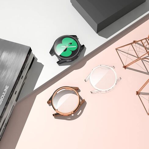 YMHML [3 عبوات] متوافق مع حافظة حماية شاشة Samsung Galaxy Watch 4 مقاس 40 مم، حافظة مرنة مضادة للخدش من مادة TPU شاملة وغطاء واقٍ ناعم (أسود/شفاف/ذهبي وردي، 40 مم) in Kuwait