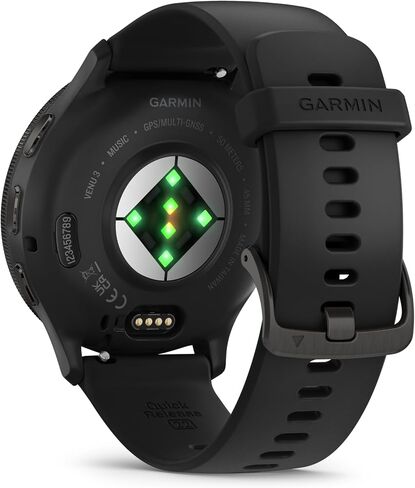 ساعة Garmin Venu 3 الذكية لتتبع اللياقة والصحة مع إطار من الفولاذ المقاوم للصدأ وحافظة سوداء مقاس 45 ملم وسوار سيليكون وشاشة لمس AMOLED مقاس 1.4 بوصة in Saudi Arabia