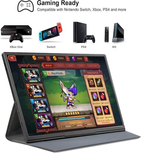 Portable Monitor for Laptop 10.5-Inch, Second External Monitor with 1920x1280p FHD IPS Screen for PS5, Switch, Xbox PC Phone Mac, USB-C HDMI Ultra-Thin Zero Frame Gaming Monitor/Premium Smart Cover in Saudi Arabia