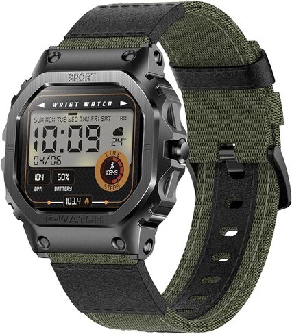 ساعة ذكية عسكرية للرجال والنساء 1.57 بوصة ساعة ذكية رياضية خارجية مع الرد/إجراء المكالمات، ساعة اللياقة البدنية، أكسجين الدم، معدل ضربات القلب ومراقبة النوم متوافقة مع هواتف iPhone وAndroid in Kuwait