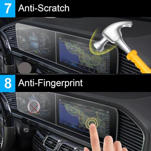 TTCR-II متوافق مع واقي شاشة مرسيدس بنز GLE فئة 2020-2024 GLS، لواقي شاشة مرسيدس E Class W213 2019-2023، لواقي شاشة اللمس Mercedes W167 W213 X167 (قطعتان) in Kuwait