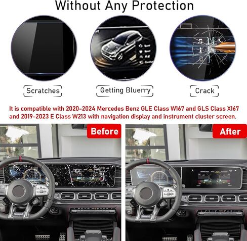 TTCR-II متوافق مع واقي شاشة مرسيدس بنز GLE فئة 2020-2024 GLS، لواقي شاشة مرسيدس E Class W213 2019-2023، لواقي شاشة اللمس Mercedes W167 W213 X167 (قطعتان) in Kuwait