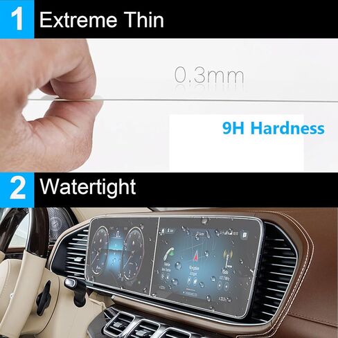 TTCR-II متوافق مع واقي شاشة مرسيدس بنز GLE فئة 2020-2024 GLS، لواقي شاشة مرسيدس E Class W213 2019-2023، لواقي شاشة اللمس Mercedes W167 W213 X167 (قطعتان) in Kuwait