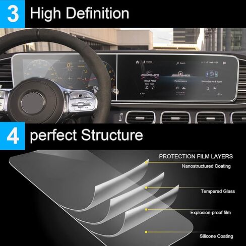 TTCR-II متوافق مع واقي شاشة مرسيدس بنز GLE فئة 2020-2024 GLS، لواقي شاشة مرسيدس E Class W213 2019-2023، لواقي شاشة اللمس Mercedes W167 W213 X167 (قطعتان) in Kuwait