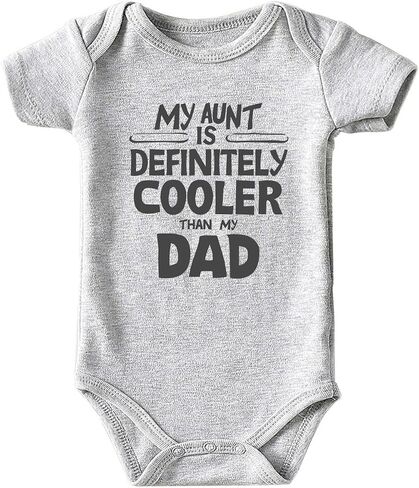 Aunt Is Cooler Than My Dad Funny Baby Clothes Girl Auntie Baby Bodysuit Boy Outfit in Saudi Arabia
