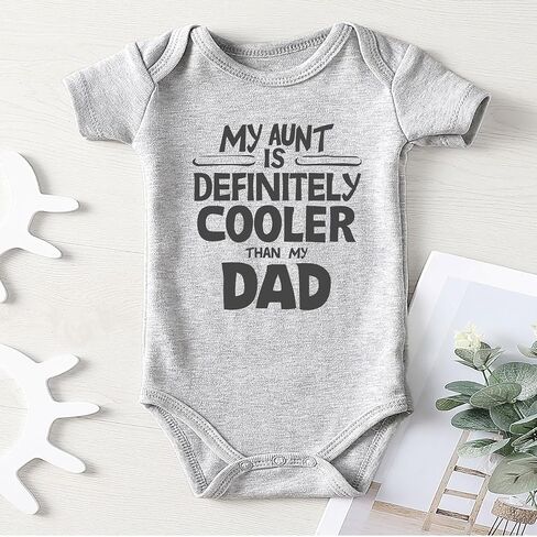 Aunt Is Cooler Than My Dad Funny Baby Clothes Girl Auntie Baby Bodysuit Boy Outfit in Saudi Arabia