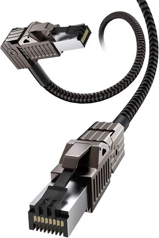 كابل إيثرنت CAT8، كابل شبكة LAN 360 درجة من Hagibis مع سبائك الزنك RJ45، سلك تصحيح مجدول 24AWG 40 جيجابت في الثانية 2000 ميجاهرتز عالي السرعة للألعاب، PS4، Xbox، مودم، جهاز توجيه، كمبيوتر شخصي، كمبيوتر محمول in Saudi Arabia
